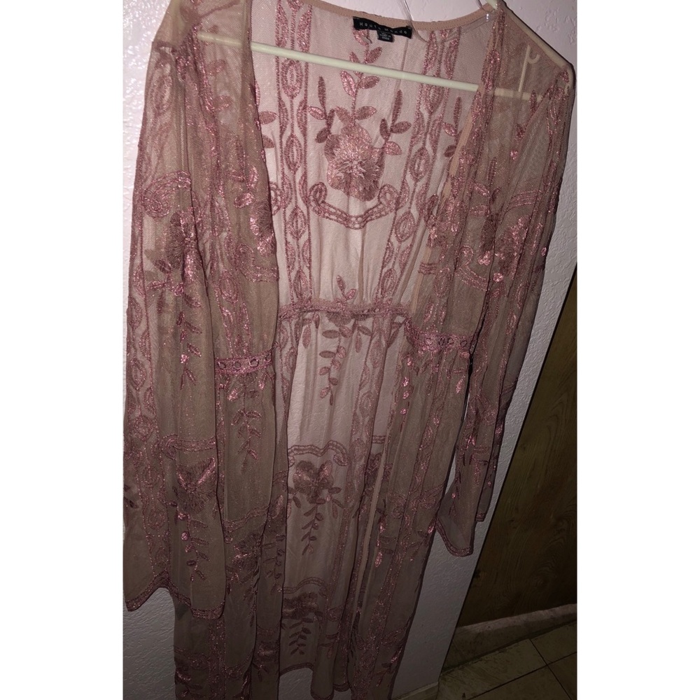 Pink lace cardigan